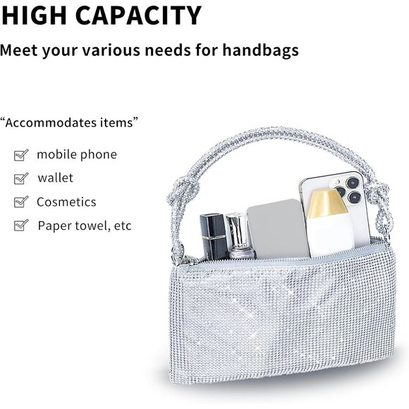 Women Gold Clutch, Rhinestone Gold Purse Wedding,Evening Clutch Purses For Women - Picture 5 of 7